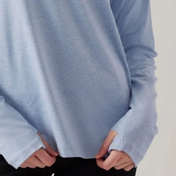 ATHLETA Uptempo Hoodie Sweatshirt Heron Blue Heather Women’s Medium - Picture 3 of 10